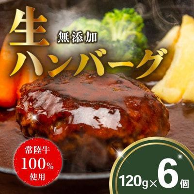 常陸牛100%　生ハンバーグ120g×6個