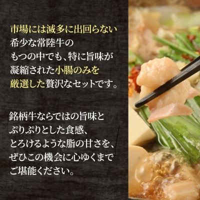 【さとふる限定寄付額】常陸牛 もつ鍋セット 1kg(250g×4袋)(塩・醤油)