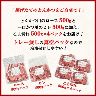 [下妻工場直送]国産豚肉2種とんかつ用・こま切れセット3kg