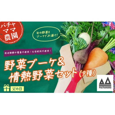 【先行受付】野菜ブーケ&情熱野菜セット(9品) 父の日ギフト メッセージカード付き