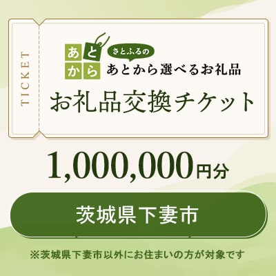 茨城県下妻市　お礼品交換チケット　1,000,000円分