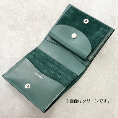 ASUMEDERU ハンドメイド イタリア製ベビーカーフレザー二つ折り財布(小銭入付) ベージュ