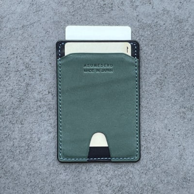 ASUMEDERU itakura エラー防止シート内蔵 単パスケース　ネイビー　ハンドメイド