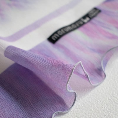 創業120年余!丸枡染色　purple/花びらみたいなシルク楊柳スカーフ　東京葛飾区柴又
