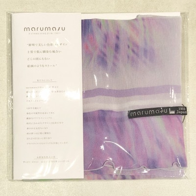 創業120年余!丸枡染色　purple/花びらみたいなシルク楊柳スカーフ　東京葛飾区柴又