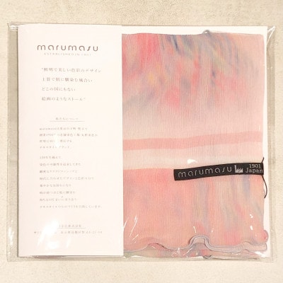創業120年余!丸枡染色のpink/花びらみたいなシルク楊柳スカーフ　東京葛飾区柴又