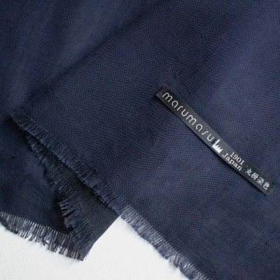 創業120年余!丸枡染色のnavy/地球にやさしいリバーシブルSOLIDストール　東京葛飾区柴又