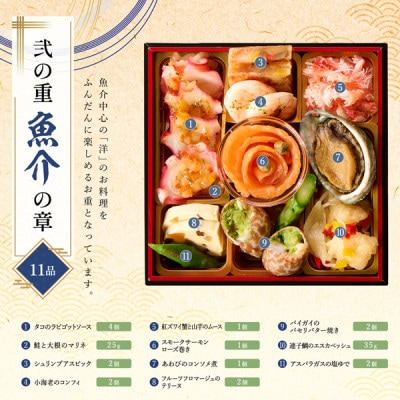 【銀座料亭レストラン花蝶 】プレミアム「彩楓-sayaka-」和洋三段重+鯛茶漬けセット