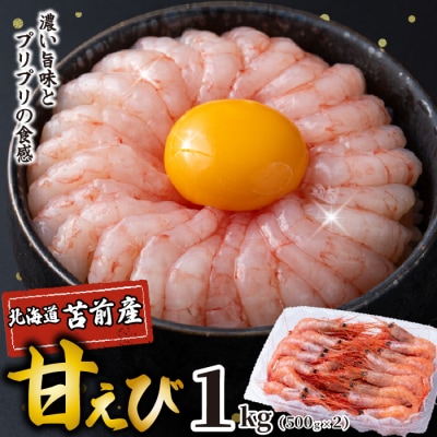 【数量限定】北海道苫前産 甘エビ小 1kg(500g×2) 甘えび 海老 小分け kit03