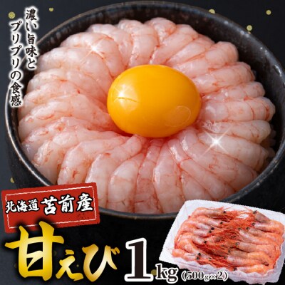 【数量限定】北海道苫前産 甘エビ小 1kg(500g×2) 甘えび 海老 小分け kit03