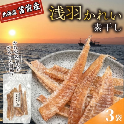 浅羽かれい素干し 3袋 北海道苫前産 珍味 海鮮 海の幸 乾物 おつまみ 肴 アテ kit23