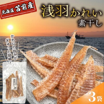 浅羽かれい素干し 3袋 北海道苫前産 珍味 海鮮 海の幸 乾物 おつまみ 肴 アテ kit23