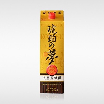 琥珀の夢25度1800mlパック　焼酎セット6本