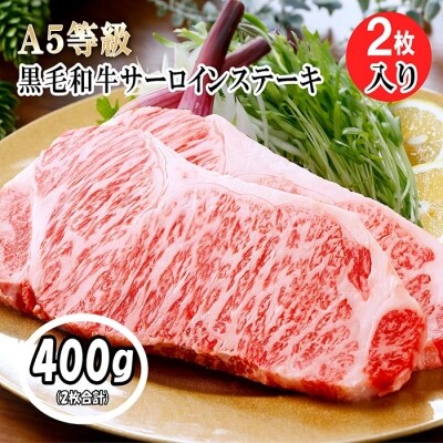 【ギフト】鹿児島県産A5等級黒毛和牛サーロインステーキ 2枚(400g)