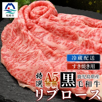 鹿児島県産 黒毛和牛 A5等級 特選 リブロース 味わいすき焼き用肉 厳選 贅沢 2～3人前 