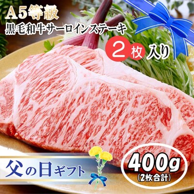 【父の日ギフト】鹿児島県産A5等級黒毛和牛サーロインステーキ2枚(400g)