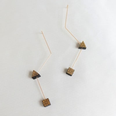 伝統技法　截金「KIRIKANE」アクセサリー　ピアス 落星 “ochiboshi”