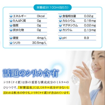 天然アルカリ温泉水 財寶温泉 500ml×25本×2箱
