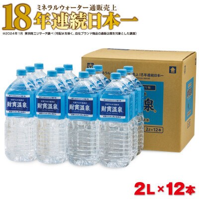 【2ヵ月毎定期便】天然アルカリ温泉水 財寶温泉 2L×12本(垂水市)全3回