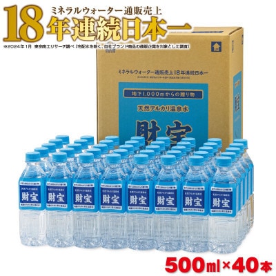 【発送月固定定期便】4/5/6月届 財寶温泉 500ml×40本(垂水市)全3回