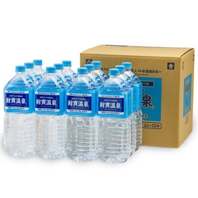 2022年2月発送開始『定期便』天然アルカリ温泉水「財寶温泉」2L×12本 全12回