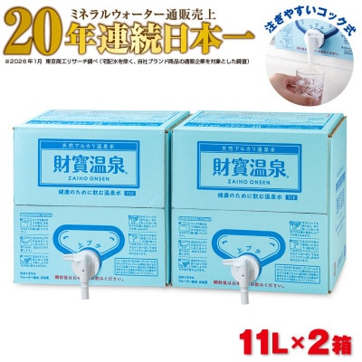 天然アルカリ温泉水 財寶温泉 11L×2箱