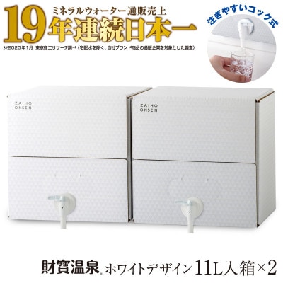 天然アルカリ温泉水 財寶温泉 ホワイトデザイン 11L×2箱