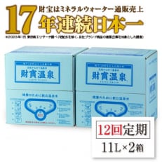 2023年6月発送開始『定期便』天然アルカリ 温泉水 財寶温泉 11L&times;2箱 全12回