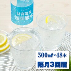 【2ヵ月毎定期便】財寶温泉　強炭酸水500ml×48本 全3回