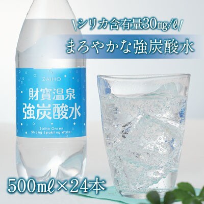 【発送月固定定期便】4/5/6月届 財寶温泉 強炭酸水500ml×24本(垂水市)全3回