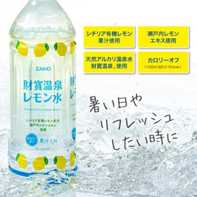 【2ヵ月毎定期便】財寶温泉 レモン水(500ml×48本)レモンフレーバーウォーター(垂水市)全3回