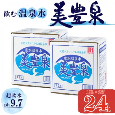飲む温泉水 美豊泉 12L×2箱 計24L A1-1404