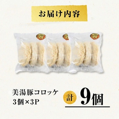 鹿児島県産 桜島 美湯豚 コロッケ 9個 3個入×3P 【大隅ミート産業】W-0406