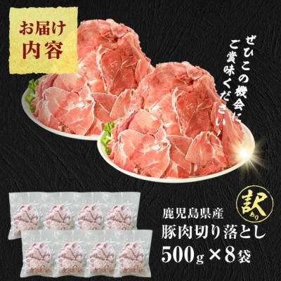 【訳あり】鹿児島県産 豚肉切り落とし 計4kg(500g×8P) 【大隅ミート産業】 A1-0438