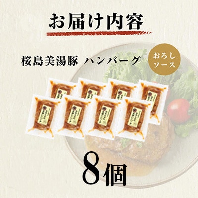 鹿児島県産 桜島美湯豚 おろしソース ハンバーグ 150g×8個【大隅ミート産業】A1-0427
