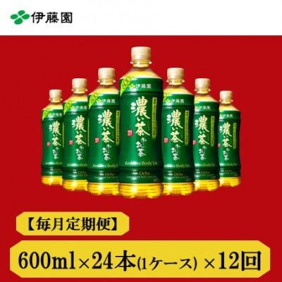 【毎月定期便】おーいお茶　濃い茶600ml　24本　全12回