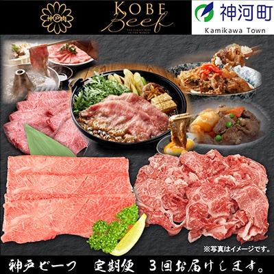 【発送月固定定期便】兵庫県の厳しい基準をクリアした「神戸ビーフ」を少しずつ小分けにしてお届け!全3回