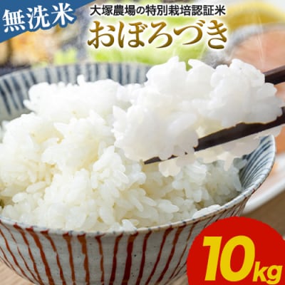 大塚農場の特別栽培認証米’おぼろづき’無洗米10kg