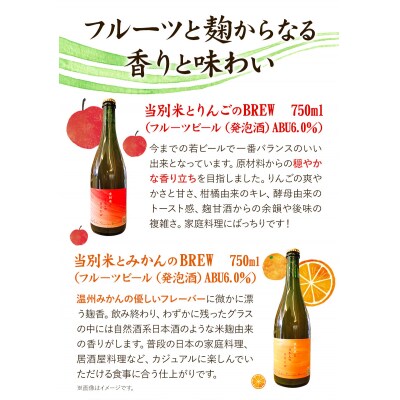当別米とみかん&当別米りんご　発泡酒2本セット