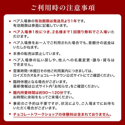 ロイズカカオ&チョコレートタウン ペア特別入場券付きROYCE’スイーツセット_tb01-018