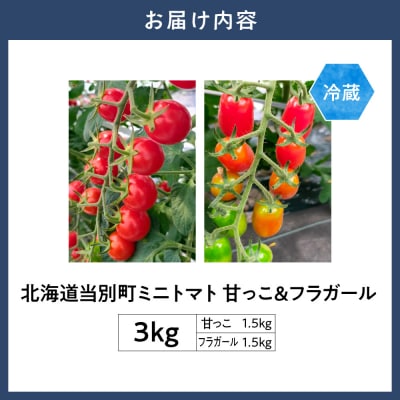 北海道当別町産化学農薬不使用ミニトマト:甘っこ1.5kg+フラガール1.5kg_tb36-008