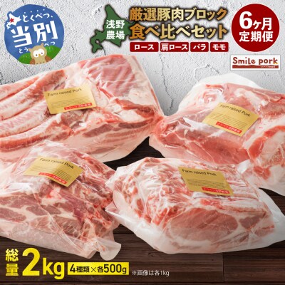 浅野農場厳選豚肉ブロック食べ比べセット 500g×4【6ヶ月定期便】_tb02-029