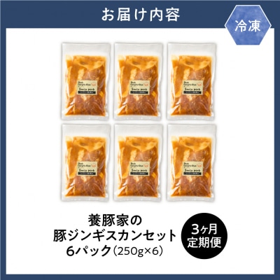 養豚家の豚ジンギスカン 250g×6パックセット【3ヶ月定期便】_tb02-032