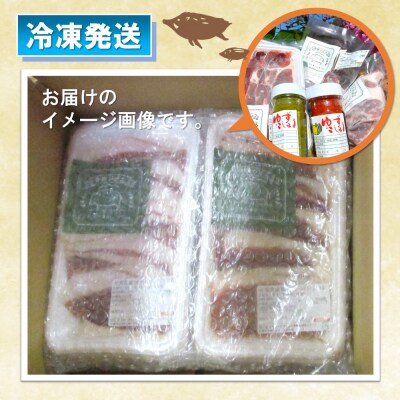 脊振ジビエ 詰め合わせ イノシシ肉約600g&柚子胡椒2本セット(H059121)