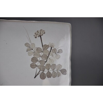 和紙染草花文絵皿A (H025113)