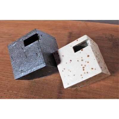 花器 キューブ(小) 白・黒セット (H038112)