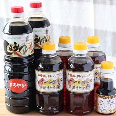 九州醤油万両の本醸造まろやか醤油といろいろ使えてうまいっ酢(D-4) (H016105)