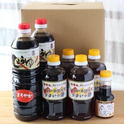 九州醤油万両の本醸造まろやか醤油といろいろ使えてうまいっ酢(D-4) (H016105)