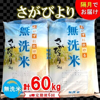【隔月定期便6回】令和4年産 さがびより 無洗米 (H074122)