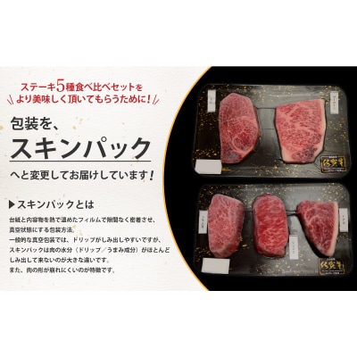 佐賀牛 希少部位 ステーキ 5種食べ比べセット 100g x 5枚【合計500g】(H085194)